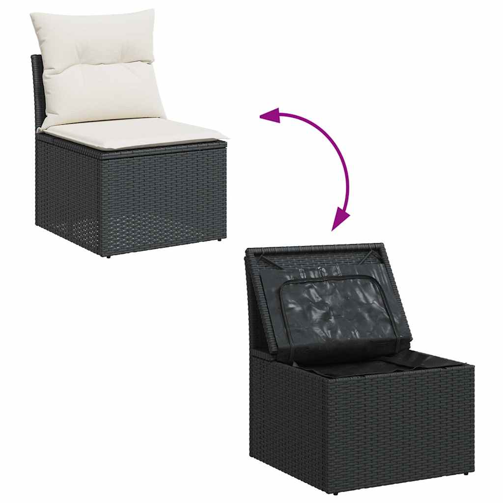Set mobilier de grădină cu perne, 5 piese,poliratan/lemn acacia GartenMobel Dekor