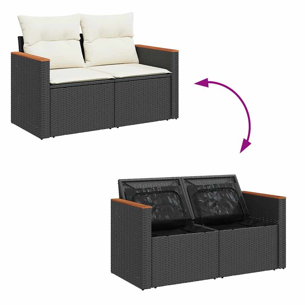 Set mobilier de grădină cu perne, 5 piese,poliratan/lemn acacia GartenMobel Dekor