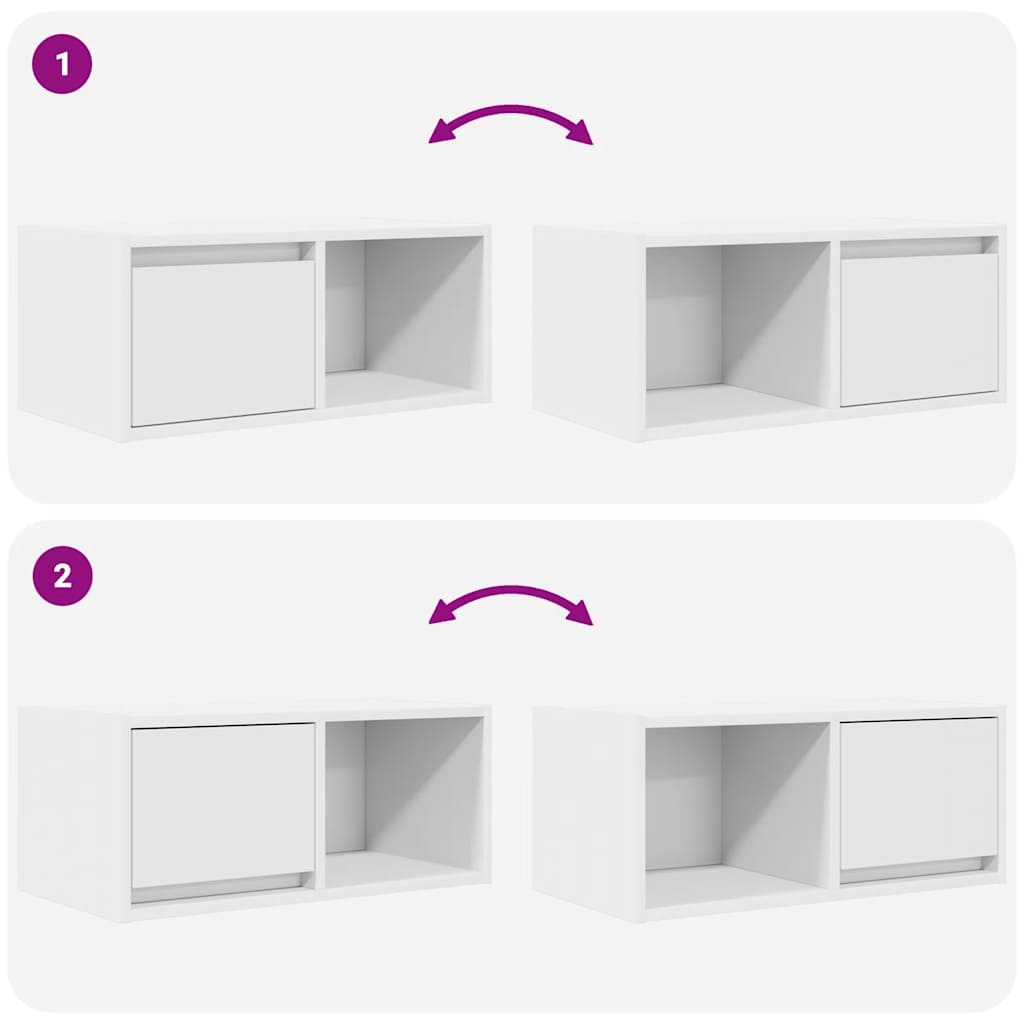 Comodă TV, alb, 60x31x25,5 cm, lemn prelucrat GartenMobel Dekor