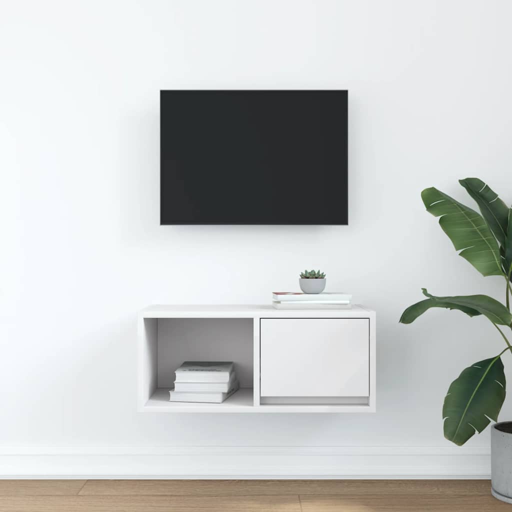 Comodă TV, alb, 60x31x25,5 cm, lemn prelucrat GartenMobel Dekor