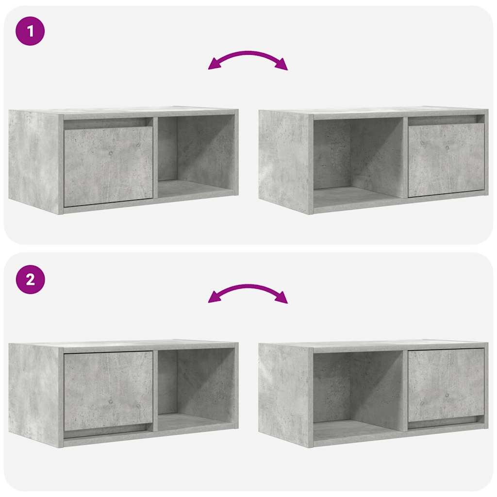 Dulap TV Beton Gri 60x31x25,5 cm Lemn prelucrat GartenMobel Dekor