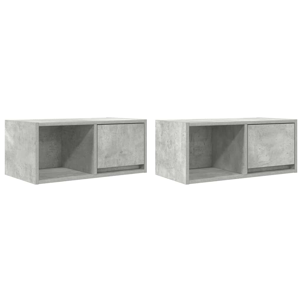Dulapuri TV 2 buc Beton Gri 60x31x25,5 cm Lemn prelucrat GartenMobel Dekor
