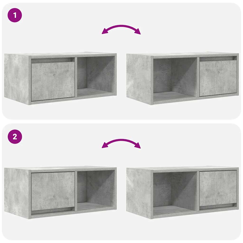 Dulapuri TV 2 buc Beton Gri 60x31x25,5 cm Lemn prelucrat GartenMobel Dekor
