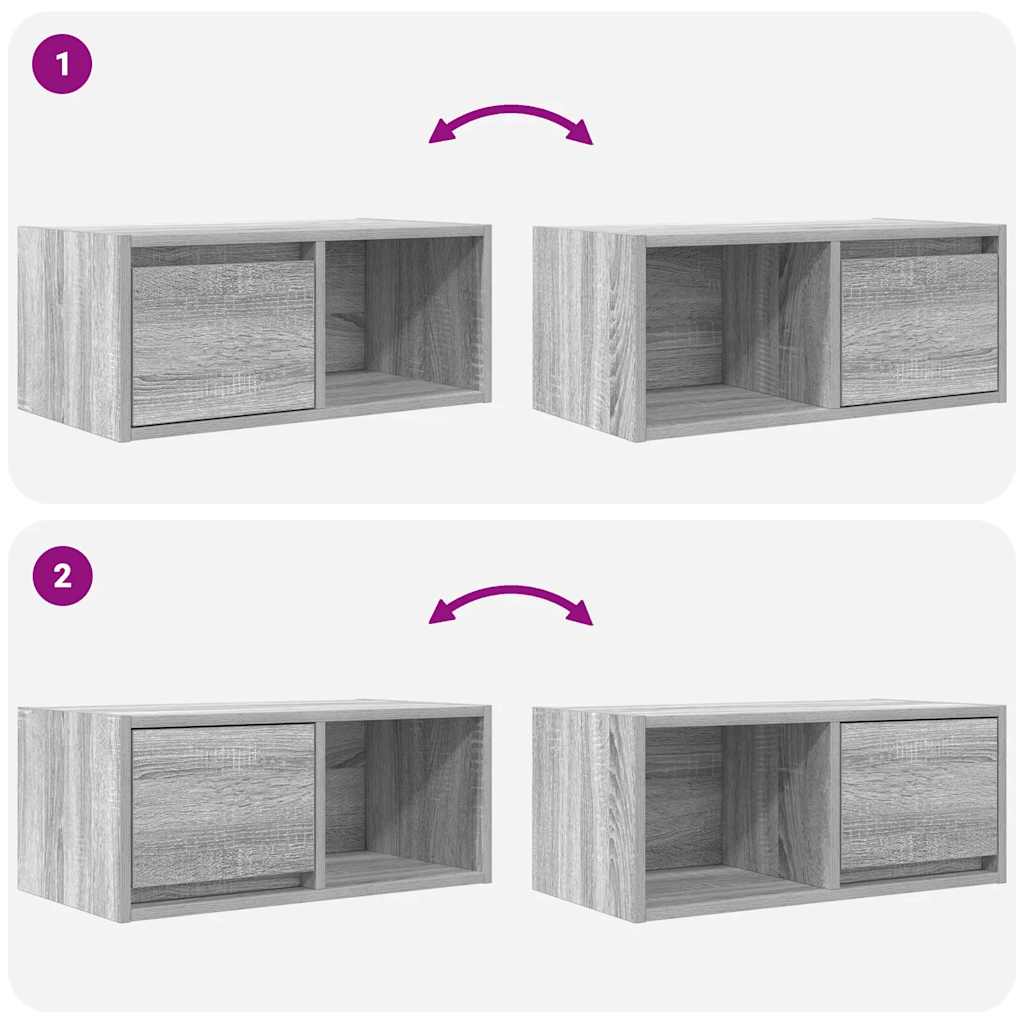 Dulapuri TV 2 buc Gri Sonoma 60x31x25,5 cm Lemn prelucrat GartenMobel Dekor