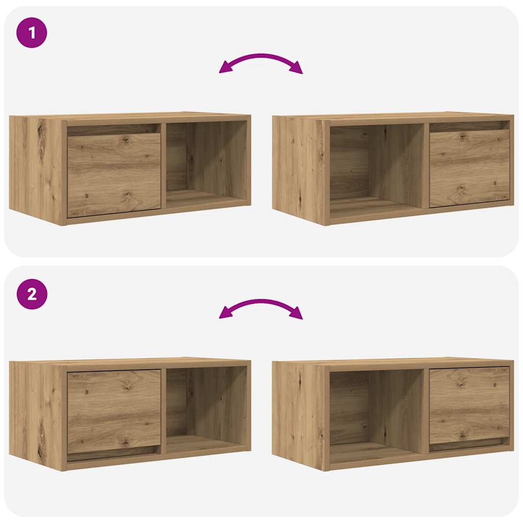 Dulapuri TV 2 buc Stejar Artisan 60x31x25,5 cm Lemn prelucrat GartenMobel Dekor