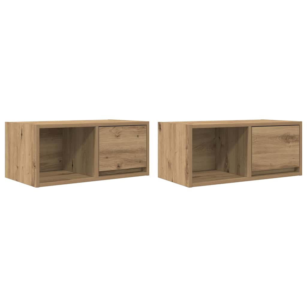 Dulapuri TV 2 buc Stejar Artisan 60x31x25,5 cm Lemn prelucrat GartenMobel Dekor