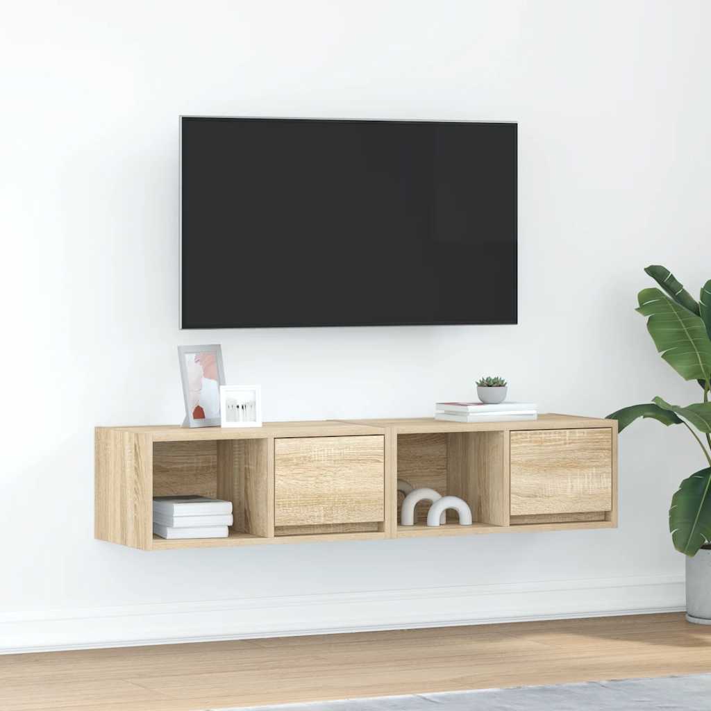 Dulapuri TV 2 buc Stejar Sonoma 60x31x25,5 cm Lemn prelucrat GartenMobel Dekor