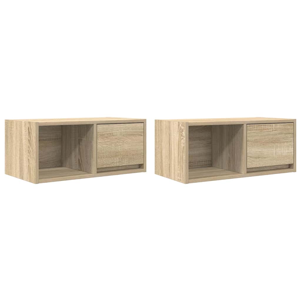 Dulapuri TV 2 buc Stejar Sonoma 60x31x25,5 cm Lemn prelucrat GartenMobel Dekor