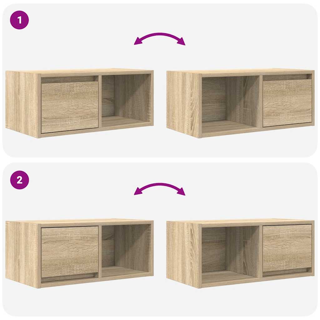 Dulapuri TV 2 buc Stejar Sonoma 60x31x25,5 cm Lemn prelucrat GartenMobel Dekor