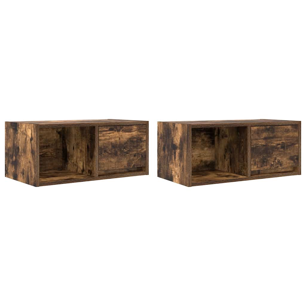 Dulapuri TV 2 buc Stejar afumat 60x31x25,5 cm Lemn prelucrat GartenMobel Dekor