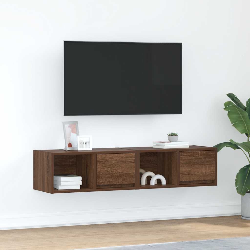 Dulapuri TV 2 buc Stejar maro 60x31x25,5 cm Lemn prelucrat GartenMobel Dekor
