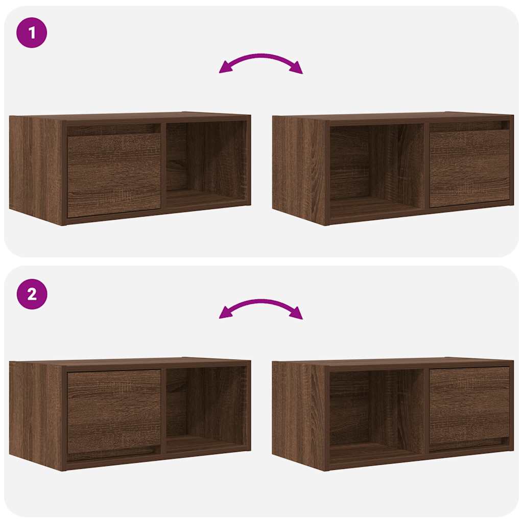 Dulapuri TV 2 buc Stejar maro 60x31x25,5 cm Lemn prelucrat GartenMobel Dekor