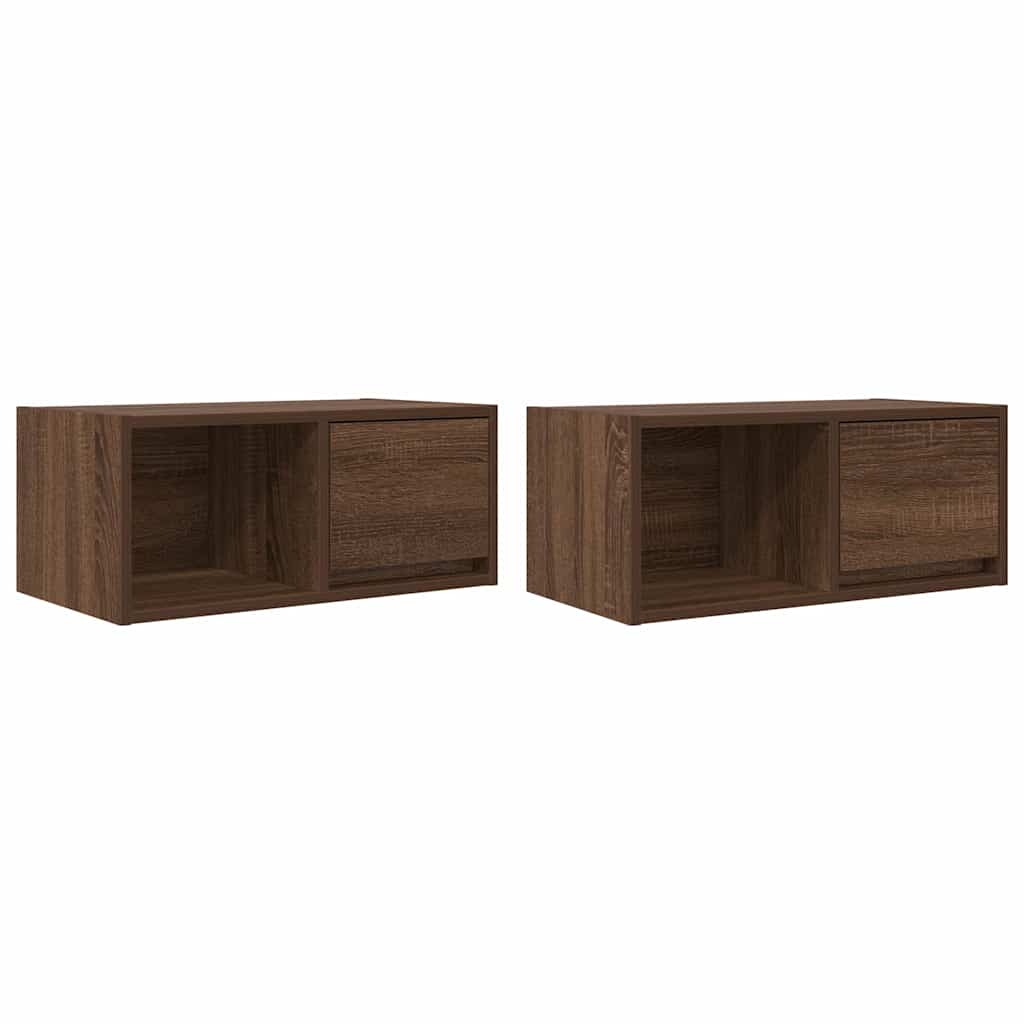 Dulapuri TV 2 buc Stejar maro 60x31x25,5 cm Lemn prelucrat GartenMobel Dekor