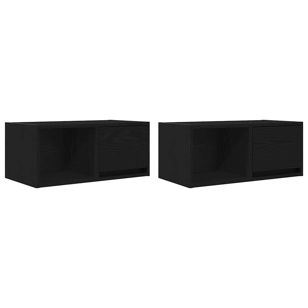 Dulapuri TV 2 buc stejar negru 60x31x25,5 cm lemn prelucrat GartenMobel Dekor