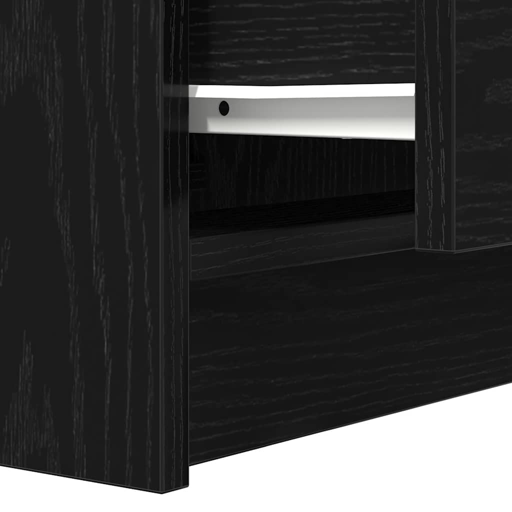 Noptiera cu 2 sertare Negru 38x34x80 cm GartenMobel Dekor