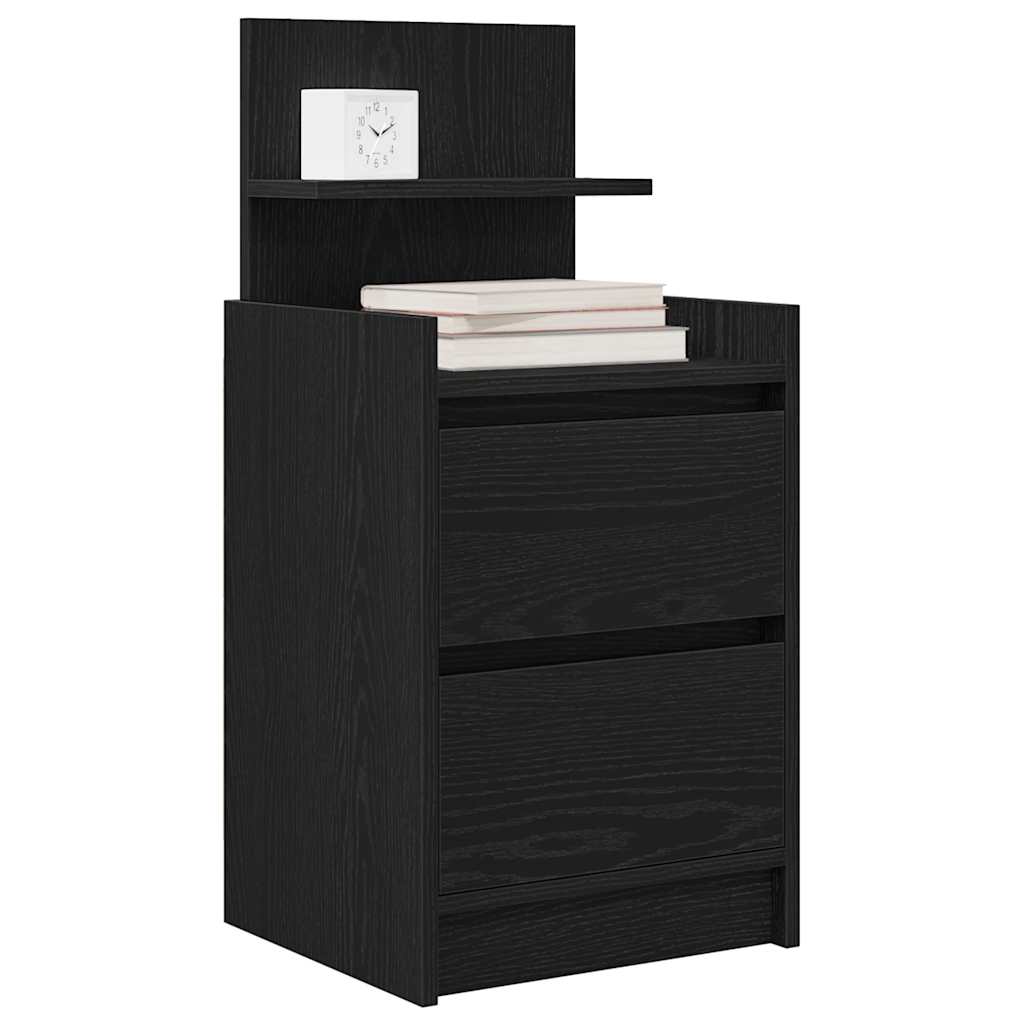 Noptiera cu 2 sertare Negru 38x34x80 cm GartenMobel Dekor