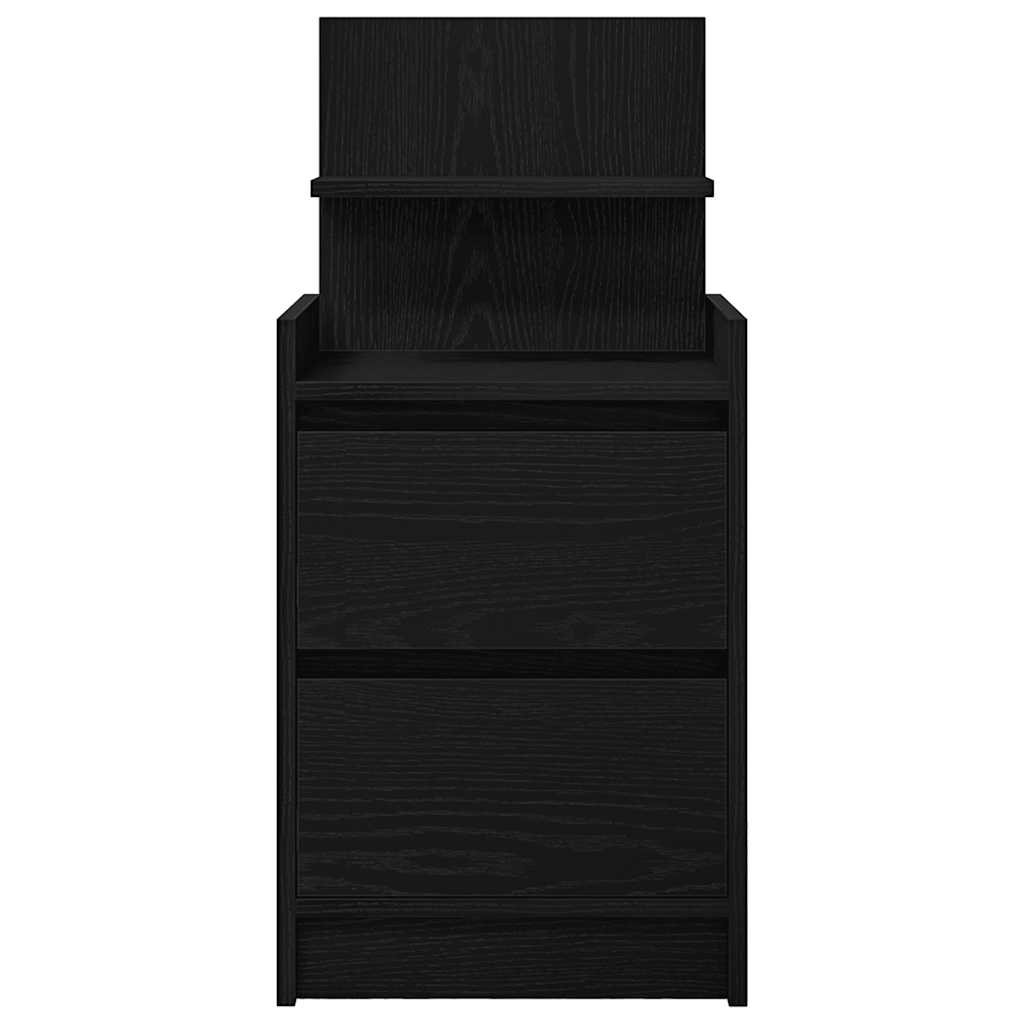 Noptiera cu 2 sertare Negru 38x34x80 cm GartenMobel Dekor