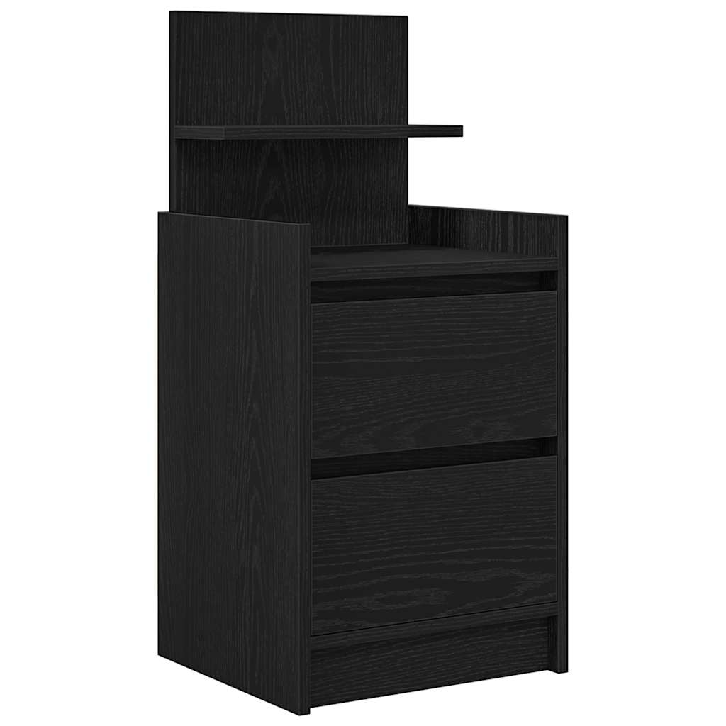 Noptiera cu 2 sertare Negru 38x34x80 cm GartenMobel Dekor