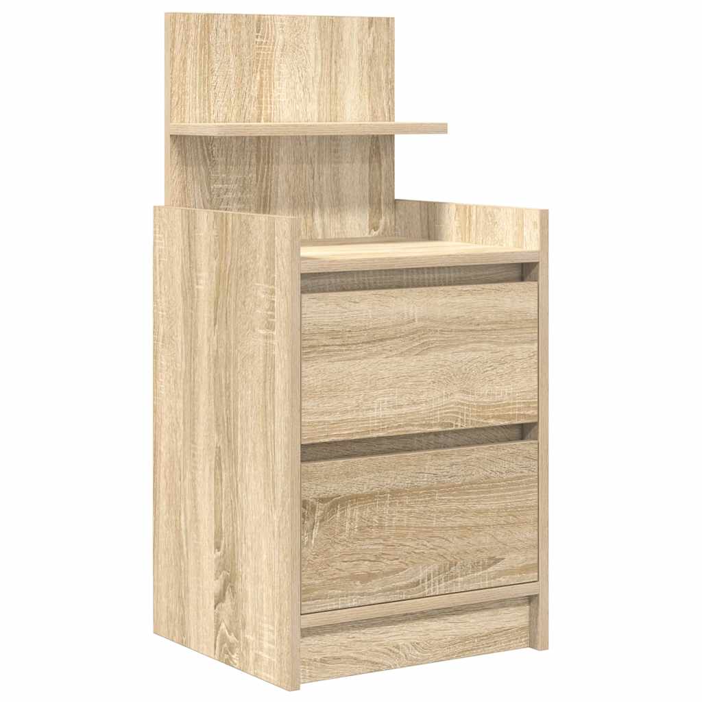 Noptiera cu 2 sertare Stejar Sonoma 38x34x80 cm GartenMobel Dekor