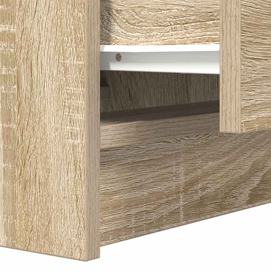 Noptiera cu 2 sertare Stejar Sonoma 38x34x80 cm GartenMobel Dekor