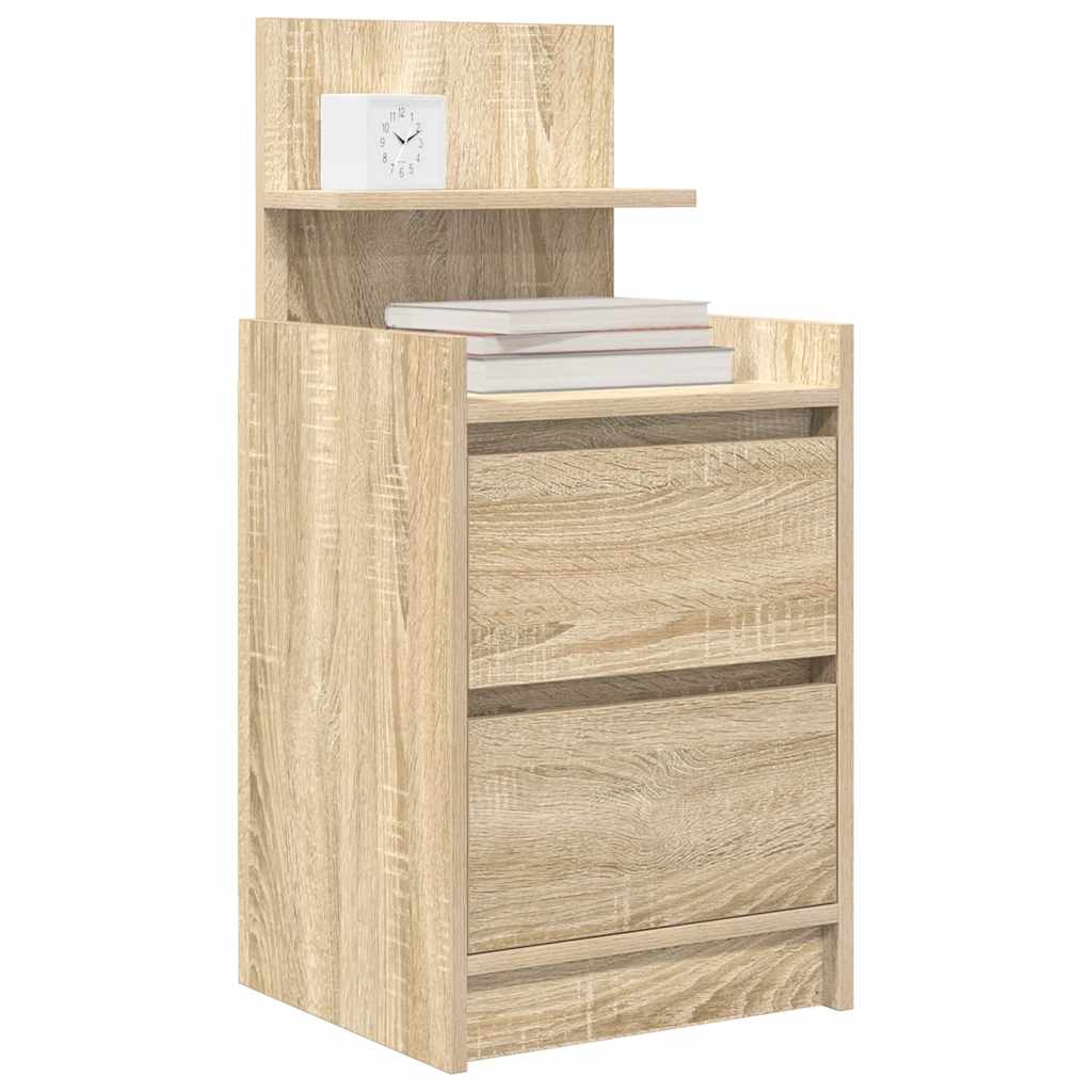 Noptiera cu 2 sertare Stejar Sonoma 38x34x80 cm GartenMobel Dekor