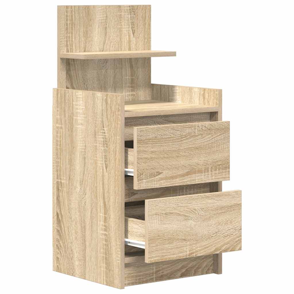 Noptiera cu 2 sertare Stejar Sonoma 38x34x80 cm GartenMobel Dekor