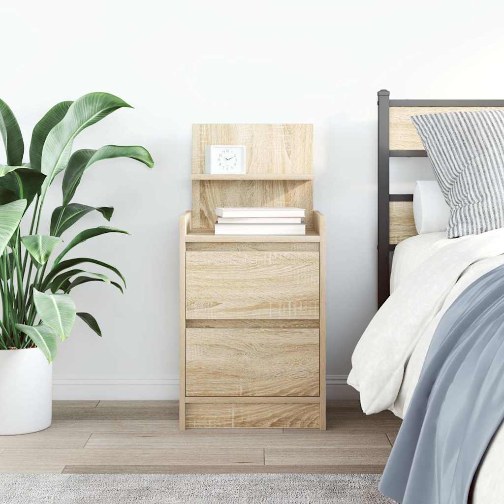 Noptiera cu 2 sertare Stejar Sonoma 38x34x80 cm GartenMobel Dekor