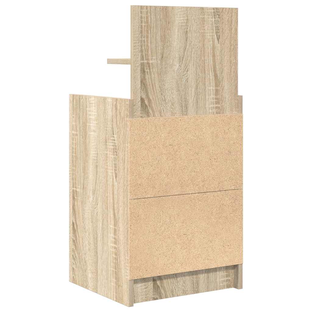 Noptiera cu 2 sertare Stejar Sonoma 38x34x80 cm GartenMobel Dekor