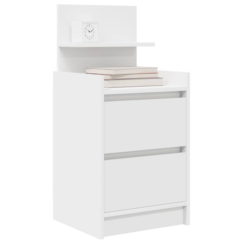 Noptiera cu 2 sertare alb 38x34x80 cm GartenMobel Dekor