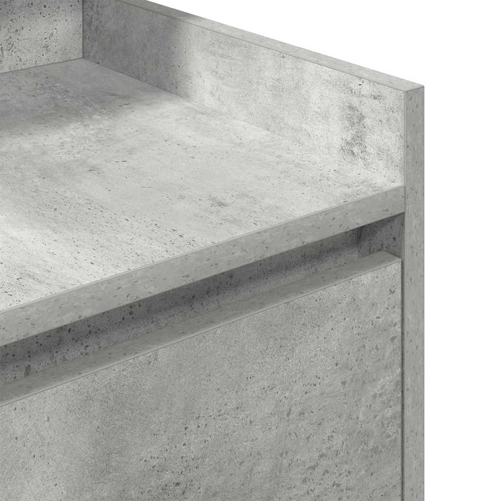 Noptiera cu 2 sertare gri beton 38x34x80 cm GartenMobel Dekor
