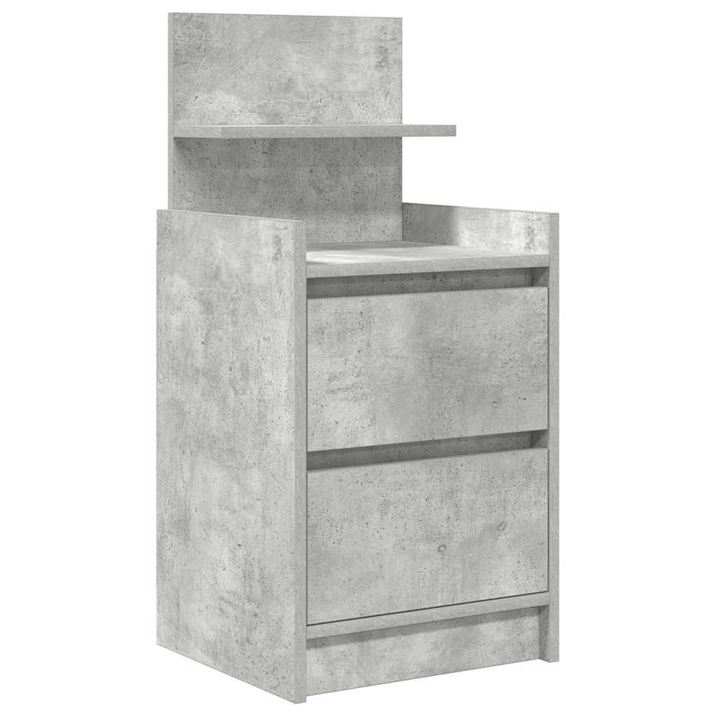 Noptiera cu 2 sertare gri beton 38x34x80 cm GartenMobel Dekor