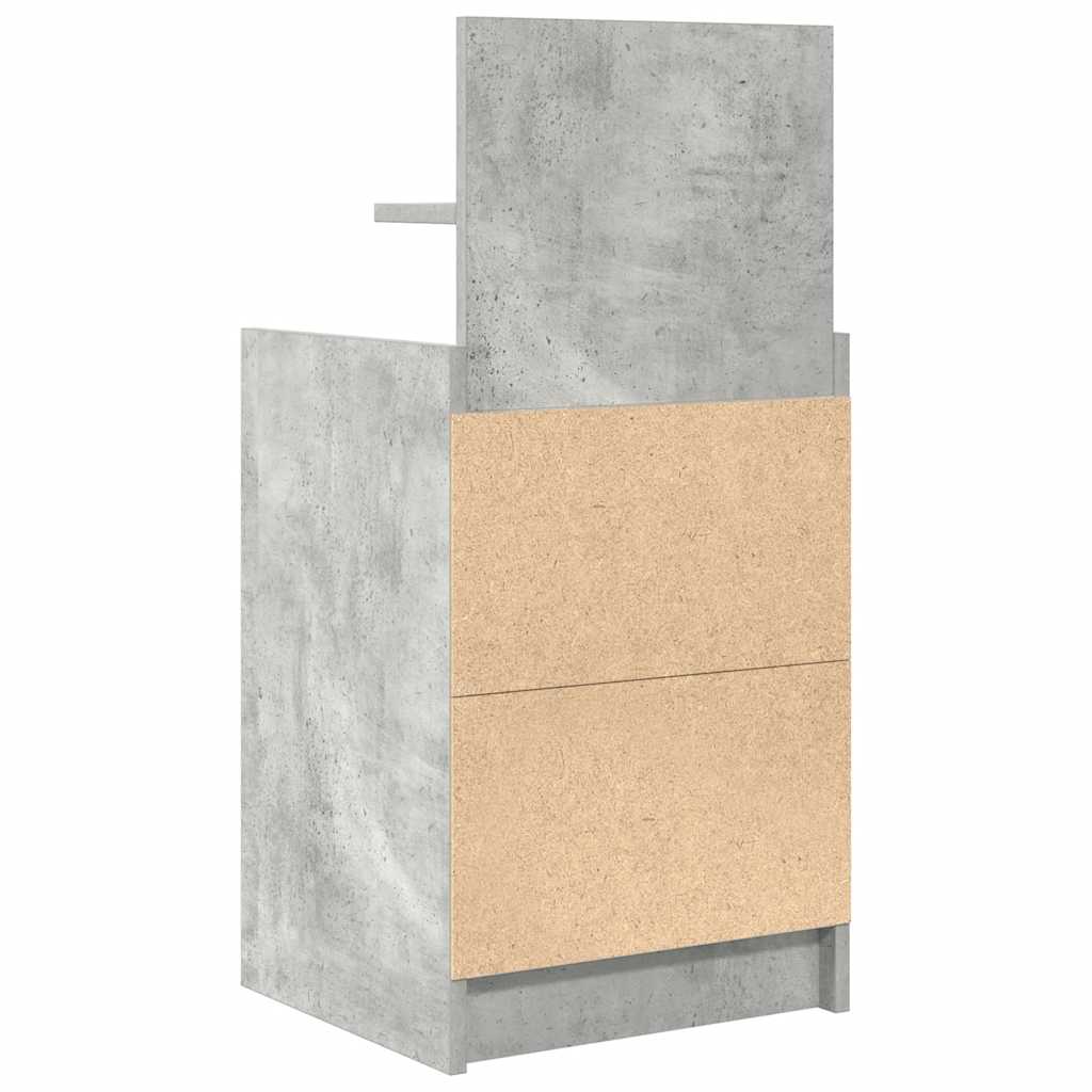 Noptiera cu 2 sertare gri beton 38x34x80 cm GartenMobel Dekor