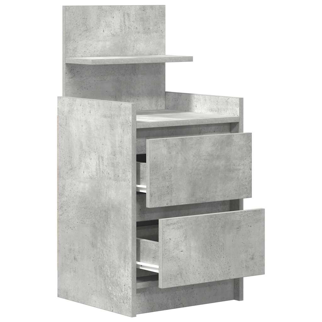 Noptiera cu 2 sertare gri beton 38x34x80 cm GartenMobel Dekor