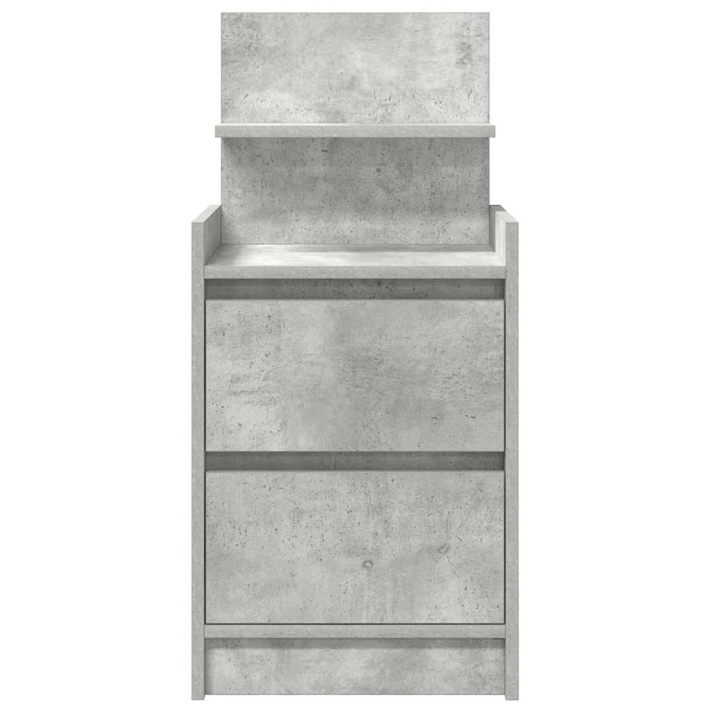 Noptiera cu 2 sertare gri beton 38x34x80 cm GartenMobel Dekor
