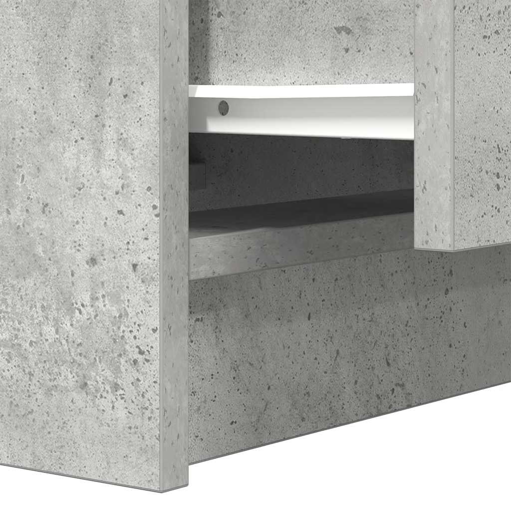 Noptiera cu 2 sertare gri beton 38x34x80 cm GartenMobel Dekor