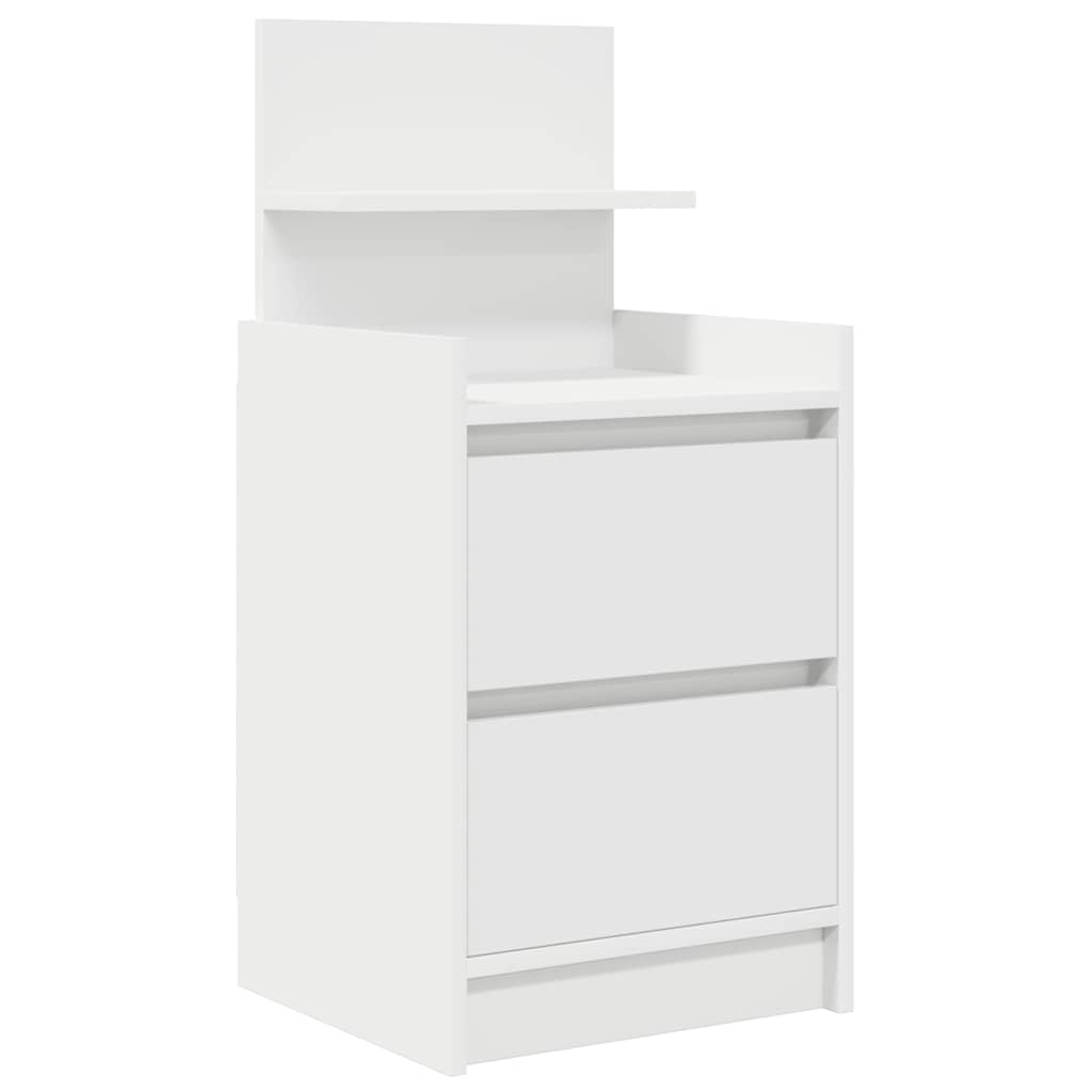 Noptiere cu 2 sertare 2 buc Alb 38x34x80 cm GartenMobel Dekor