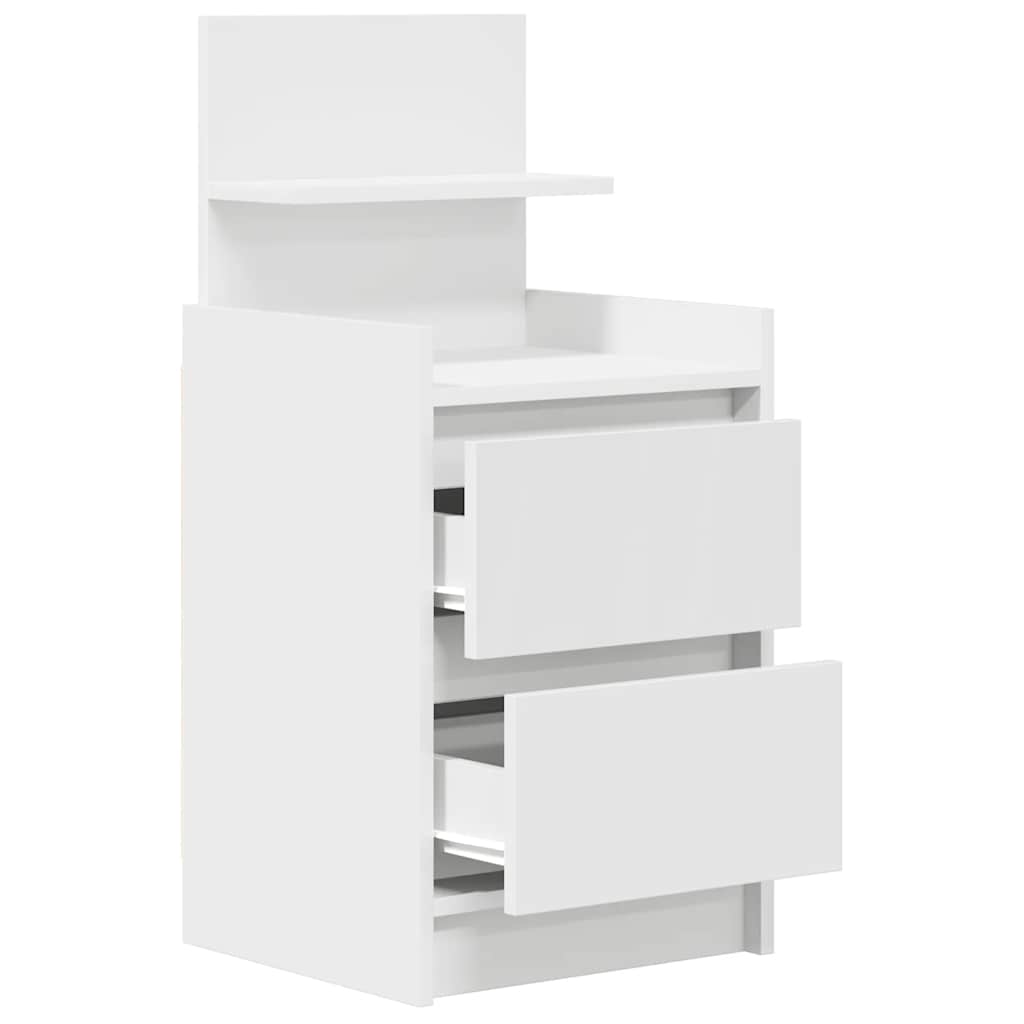 Noptiere cu 2 sertare 2 buc Alb 38x34x80 cm GartenMobel Dekor