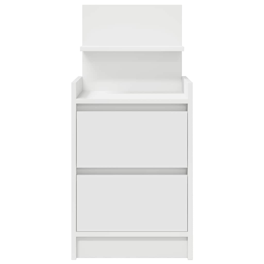 Noptiere cu 2 sertare 2 buc Alb 38x34x80 cm GartenMobel Dekor