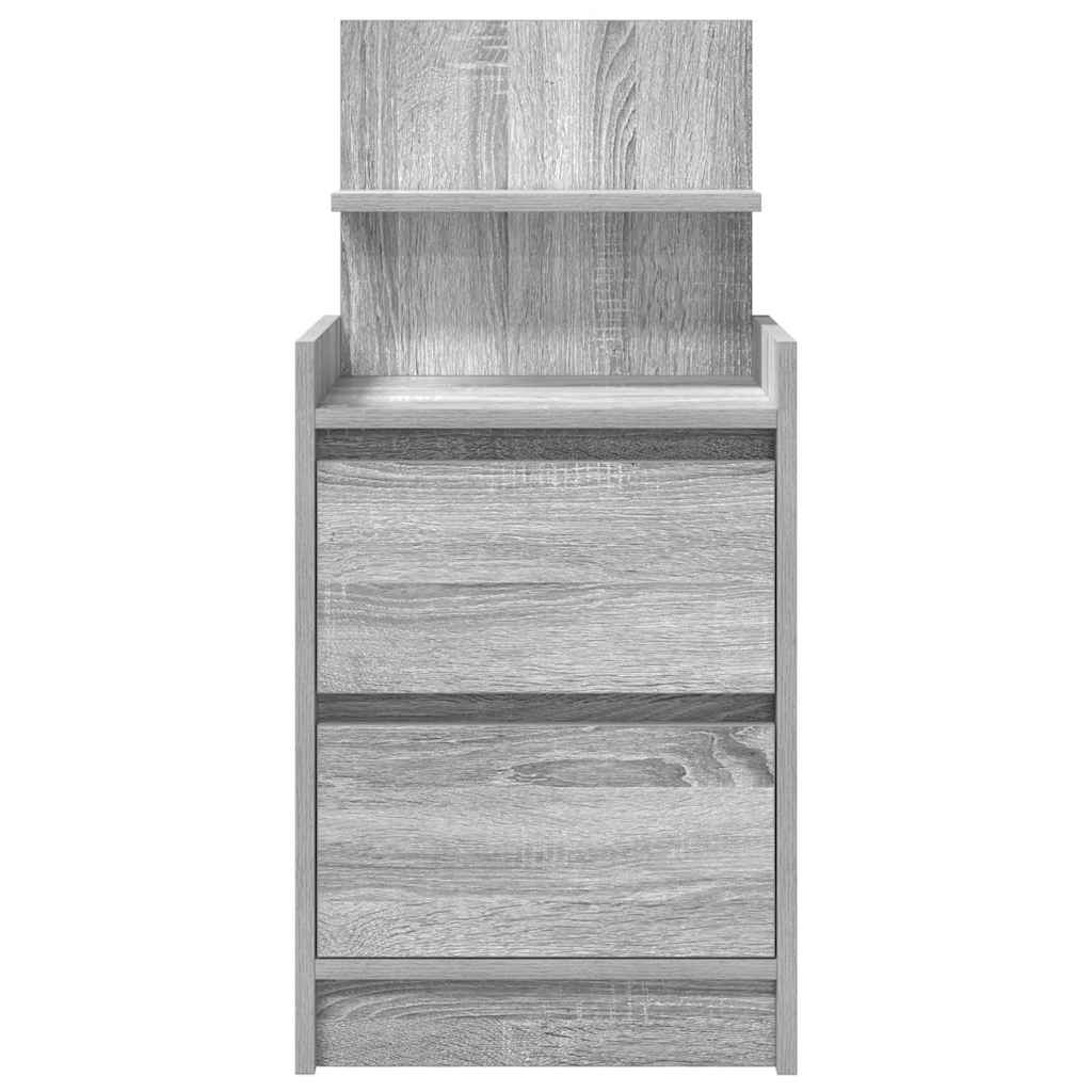 Noptiere cu 2 sertare 2 buc Gri Sonoma 38x34x80 cm GartenMobel Dekor