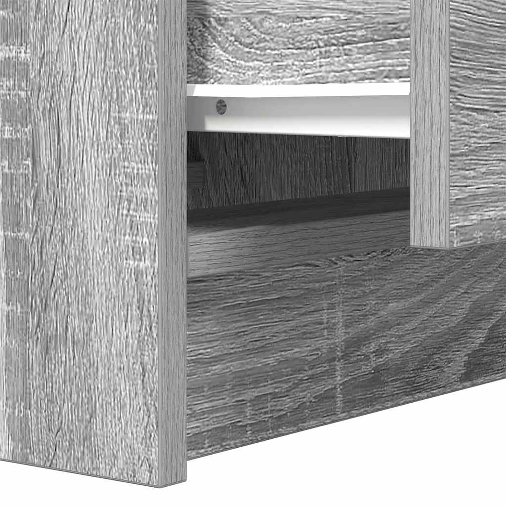 Noptiere cu 2 sertare 2 buc Gri Sonoma 38x34x80 cm GartenMobel Dekor