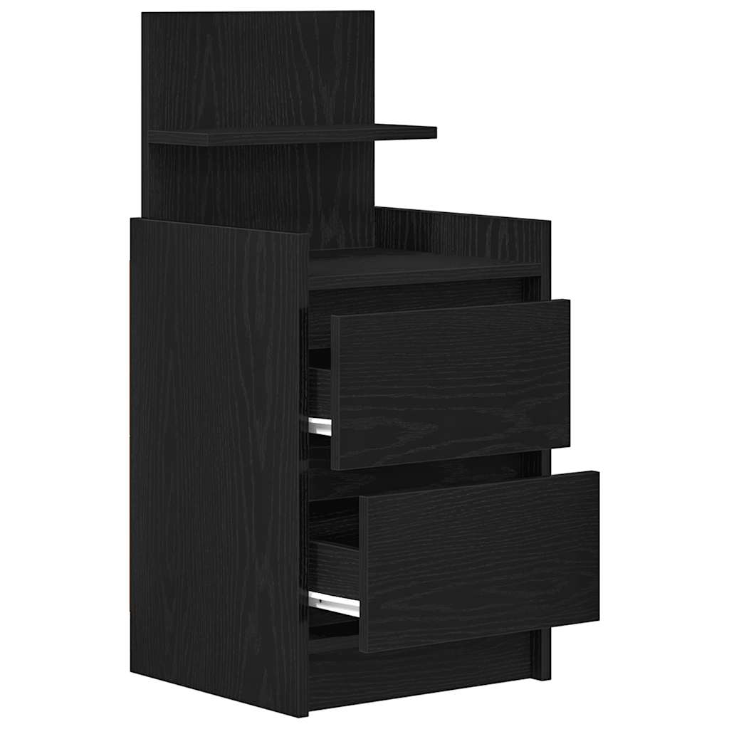 Noptiere cu 2 sertare 2 buc Negru 38x34x80 cm GartenMobel Dekor