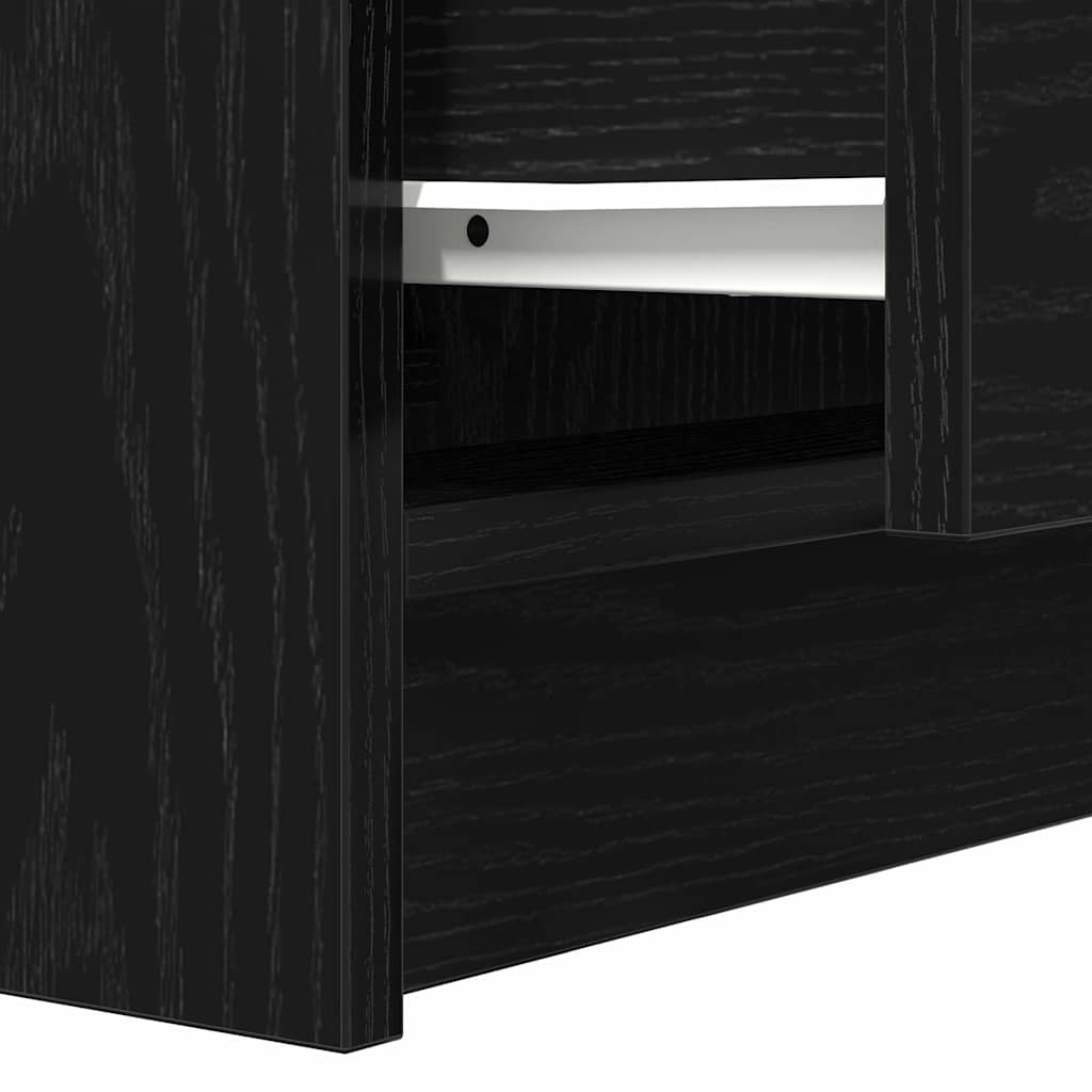 Noptiere cu 2 sertare 2 buc Negru 38x34x80 cm GartenMobel Dekor