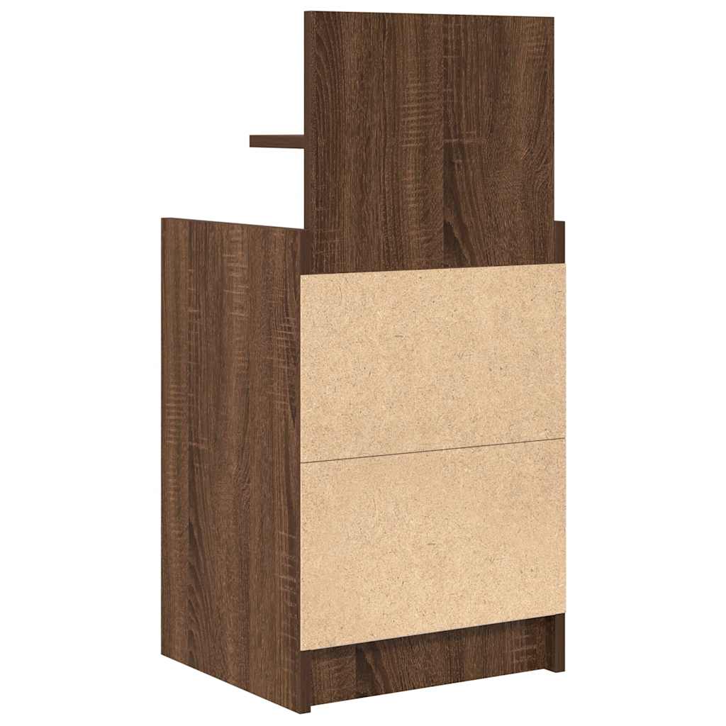 Noptiere cu 2 sertare 2 buc Stejar maro 38x34x80 cm GartenMobel Dekor