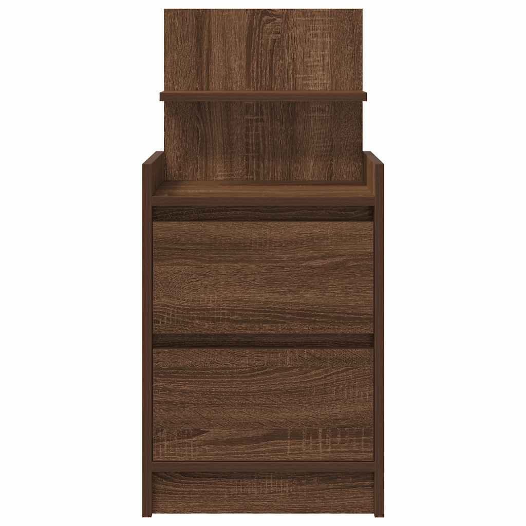Noptiere cu 2 sertare 2 buc Stejar maro 38x34x80 cm GartenMobel Dekor
