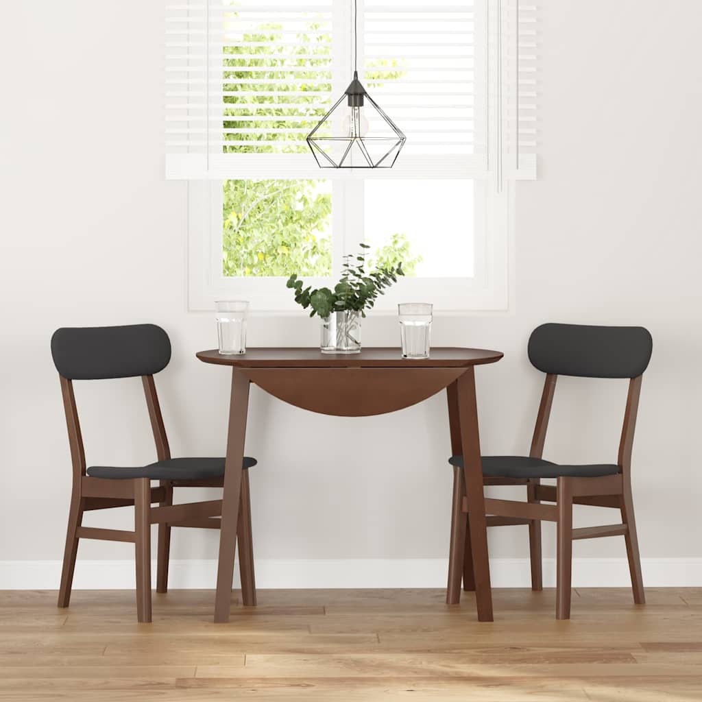 Scaune sufragerie cu perne 2 buc. cauciuc din lemn masiv maro GartenMobel Dekor