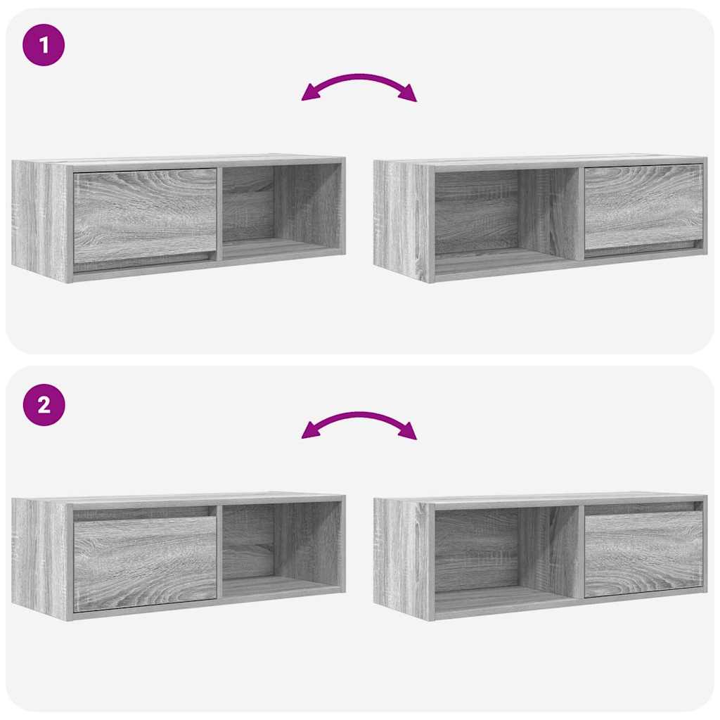 Dulap TV Gri Sonoma 80x31x25,5 cm lemn prelucrat GartenMobel Dekor