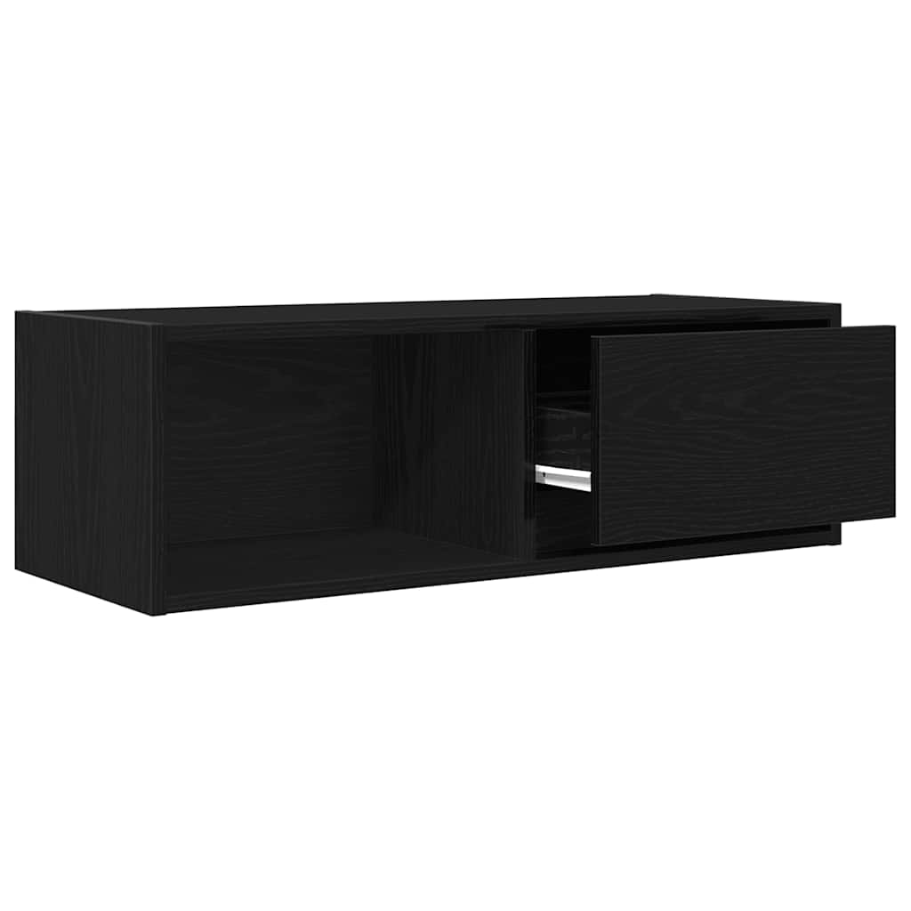 Dulap TV Stejar negru 80x31x25,5 cm Lemn prelucrat GartenMobel Dekor