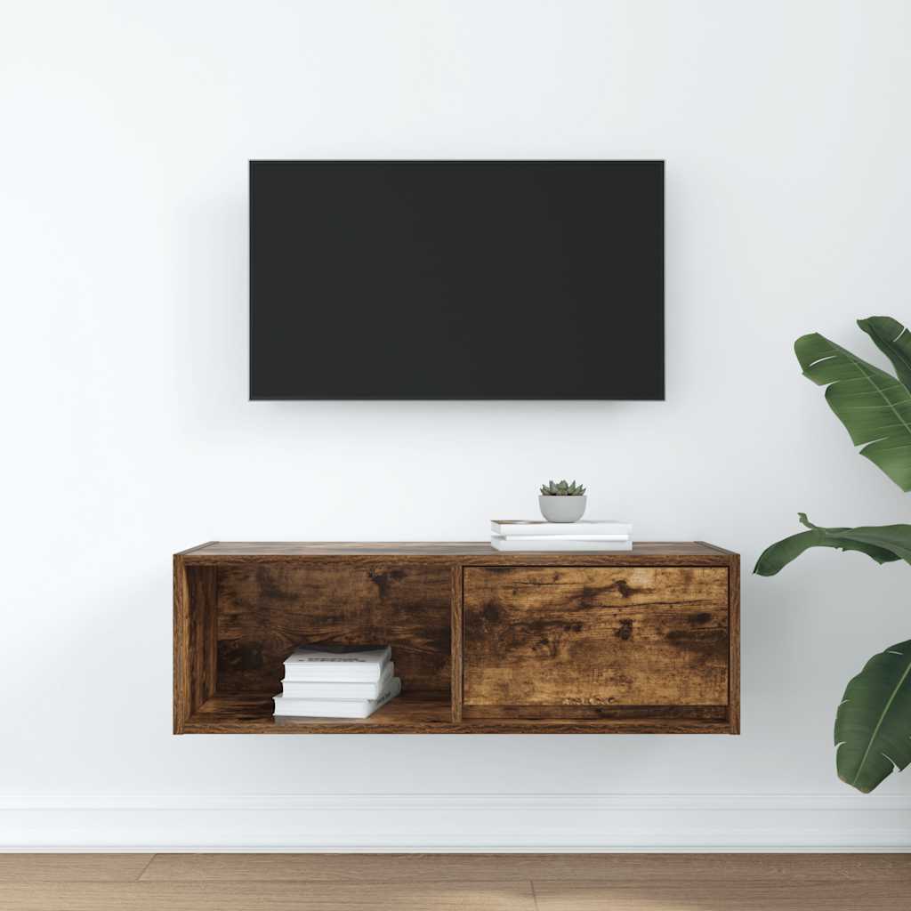 Dulap TV stejar afumat 80x31x25,5 cm din lemn de prelucrare GartenMobel Dekor
