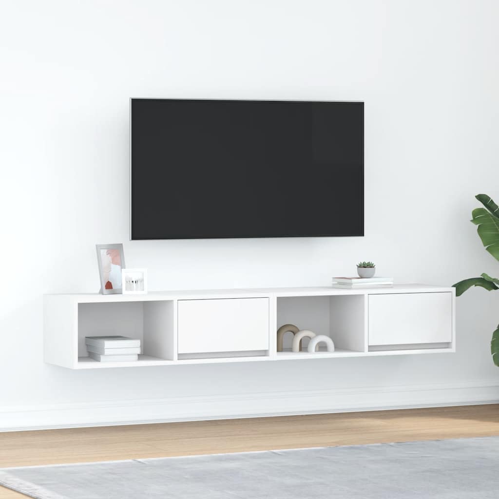 Dulapuri TV 2 buc Alb 80x31x25,5 cm Lemn prelucrat GartenMobel Dekor