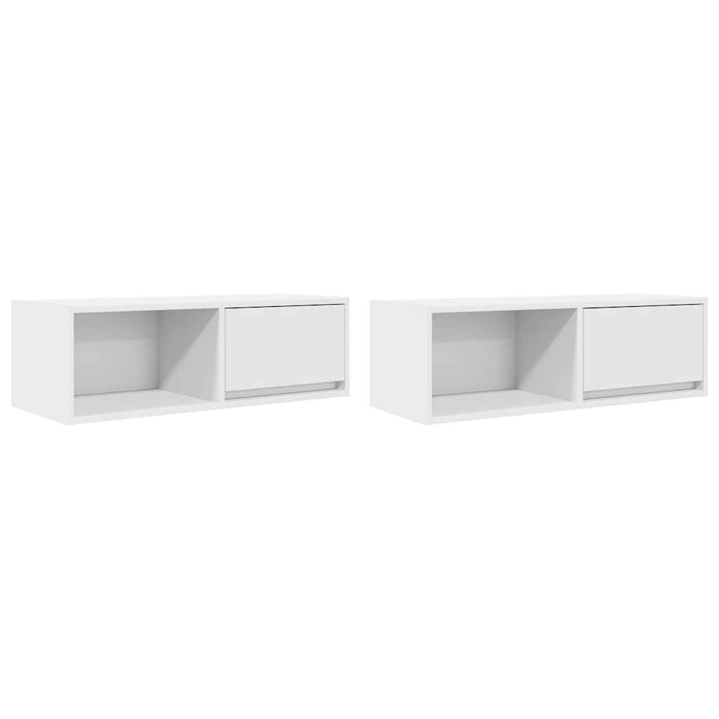 Dulapuri TV 2 buc Alb 80x31x25,5 cm Lemn prelucrat GartenMobel Dekor